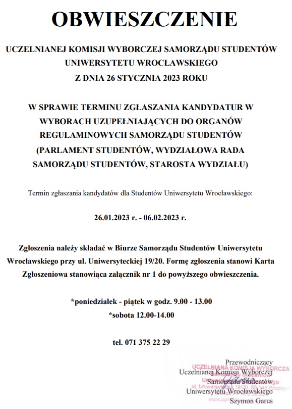 Obwieszczenie wybory 02.23
